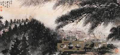 傅抱石 1963年作 山水 镜心 78×36cm